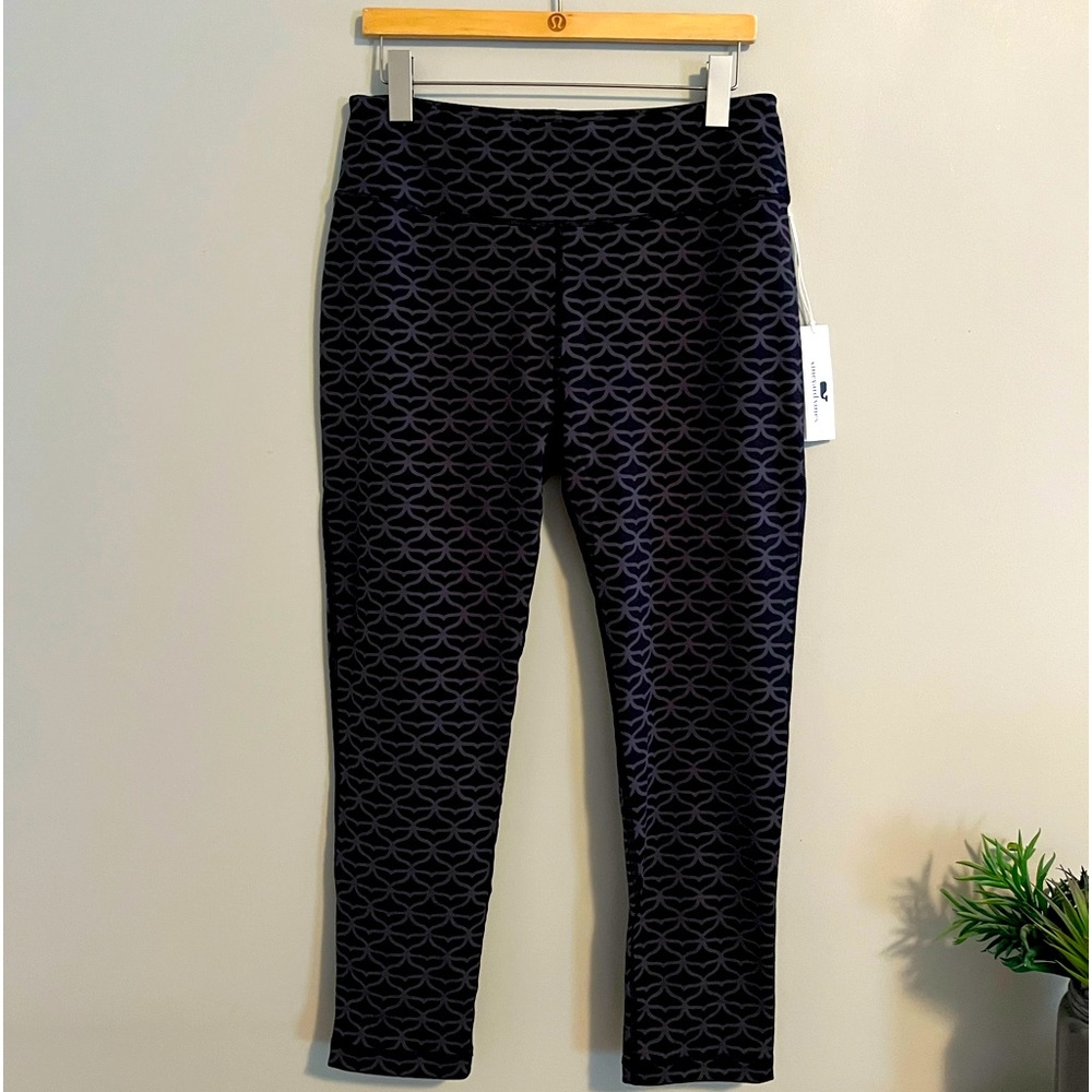 VINEYARD VINES | Lg | NWT | whale tail PERFORMANCE leggings | Black & Gray
